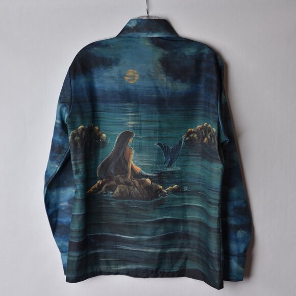 Vintage Rare Blue 1976 Mermaid Disco Shirt Made by Landmark Mens Medium - Picture 2 of 6